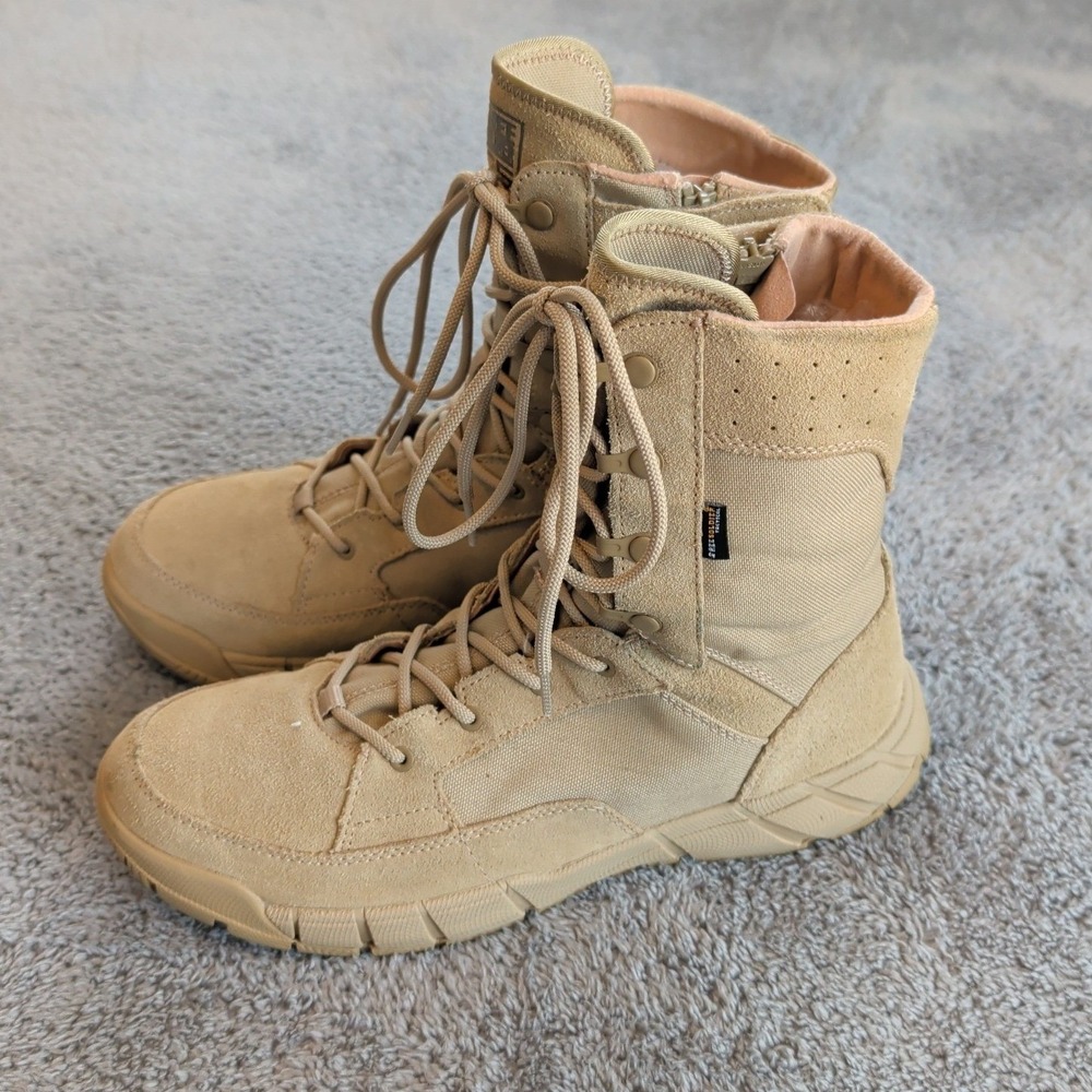 Free Soldier Tactical Mens Tan Work Boots ACC0014 Curdura Fabric 8" Size 11.5